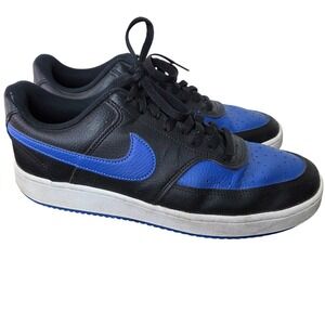 Nike Leather Low Top Sneakers Blue Black Colorblock Basketball Streetwear 8.5